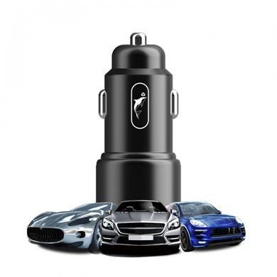Автомобільний зарядний пристрій SkyDolphin SZ15 Aluminium QC3.0 (2USB, 2.4A) Black (AZP-000087) [603122]