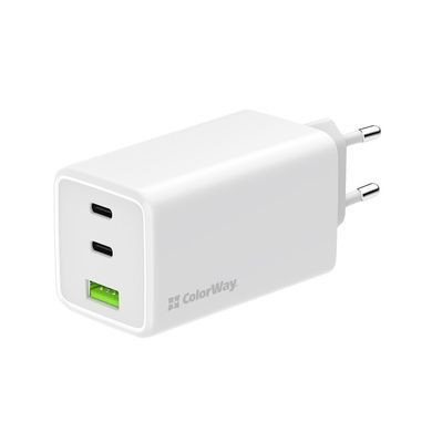 Мережевий зарядний пристрій ColorWay GaN Mini 100W PD Port PPS USB (USB-2C1A) White (CW-CHS061PD-WT) [603379]