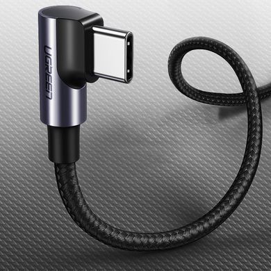 Кабель USB 2.0 Type-C M-M, 1 м, 60W Чорний+Cірий, 90&deg;Angle US255 UGREEN (50123) [404048]