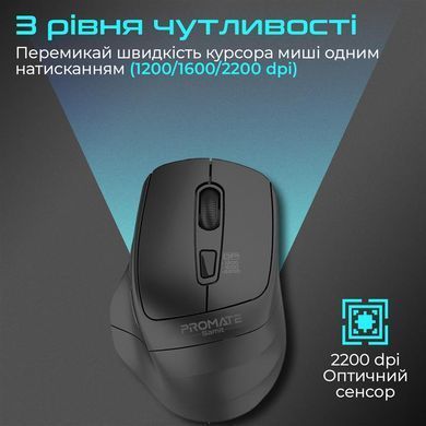 Миша бездротова Promate Samit Black (samit.black) [610998]