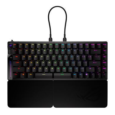 Клавіатура механічна ASUS ROG Falcata split, 83key, Magnetic Switch, USB-A/WL/BT, EN, RGB, чорний (90MP043H-BKUA20) [110568]
