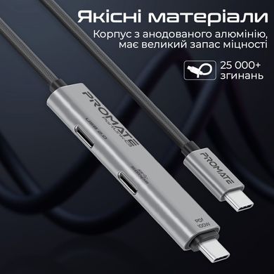 Кабель Promate USB Type-C - USB Type-C (M/M), 5A, 100W, 1.5 м, Black (portlink-c3.black) [604432]