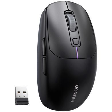 Мишка ігрова UGREEN 2.4GHz MU103, бездротова + Bluetooth, 5000dpi., 6кн., Чорна (90539) [401305]