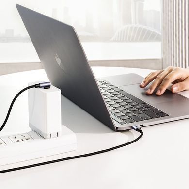 Кабель USB 2.0 Type-C M-M, 1 м, 60W Чорний+Cірий, 90&deg;Angle US255 UGREEN (50123) [404048]