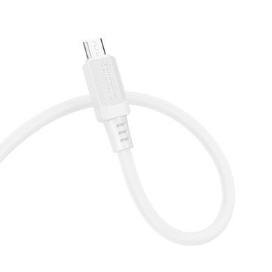 Кабель BOROFONE BX115 Lotto silicone charging data cable Micro White (6941991119651) [805693]