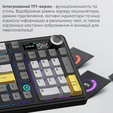 Клавіатура бездротова Ajazz AK980 V2 Gift Switch V2 Black (AK980-V2-G-BGY) [618100]