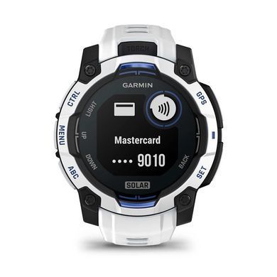 Смарт-годинник Garmin Instinct 3 45mm Solar Whitestone with Whitestone/Bolt Blue Silicone Band (010-02934-03) [619510]
