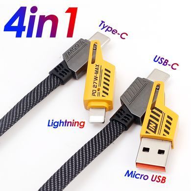 Кабель WUW-X207 USB 3 in 1 65W black (6972573336524) [802624]