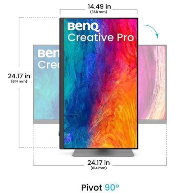 Монітор TFT 27" BenQ PD2732U, IPS, 4K, HDMI, DP, USB-C, HAS, Pivot, темно-сірий (9H.Y0MLA.TBE) [406177]