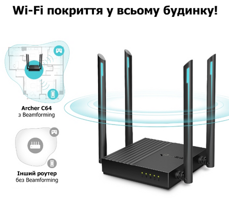 Бездротовий маршрутизатор TP-Link (Archer C64) [200900]