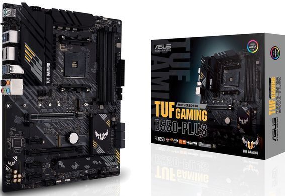 Материнcька плата ASUS TUF GAMING B550-PLUS sAM4 B550 4xDDR4 M.2 HDMI DP ATX (90MB14G0-M0EAY0) [109072]