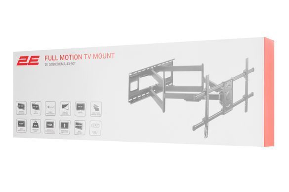 Кріплення ТВ поворотне 2E Godkokma 43"- 90" 80кг (2E2GEN800.80.100) [107018]