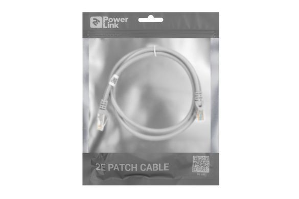 Патч-корд 2E САТ 6, UTP, 1м, 26AWG, RJ45, 7/0.16, Cu, PVC, сірий (2E-PC6COP-100GRY) [109849]