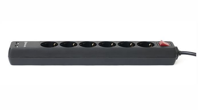 Фільтр живлення REAL-EL RS-6 Protect USB 3m Black (EL122300017) [605238]