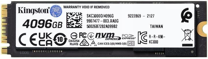 Накопичувач SSD 4TB Kingston KC3000 M.2 2280 PCIe 4.0 x4 NVMe 3D TLC (SKC3000D/4096G) [607897]