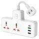 Мережевий подовжувач HOCO AC12 Reise 2-position expansion socket(PD30W/1C3A) (US) White (6942007607087) [802780], фото 2