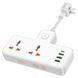 Мережевий подовжувач HOCO AC12 Reise 2-position expansion socket(PD30W/1C3A) (US) White (6942007607087) [802780], фото 1