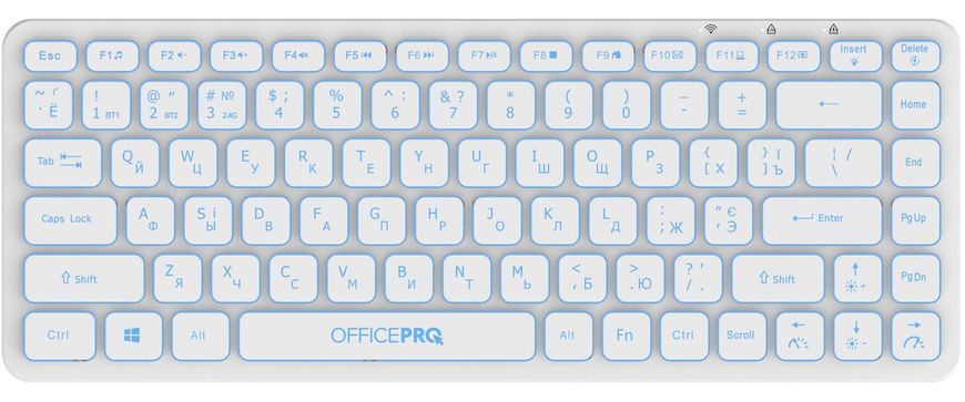 Клавіатура бездротова OfficePro Bluetooth White (SK790W) [606046]