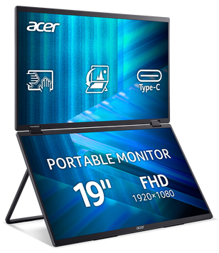Монiтор 18.5" Acer Dual Portable PD193QTEbmiuux (UM.XP3EE.E09) [204277]