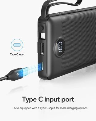 Універсальна мобільна батарея Veger C10 10000mAh, Black (1283126526848) [603477]