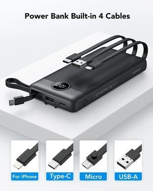 Універсальна мобільна батарея Veger C10 10000mAh, Black (1283126526848) [603477]
