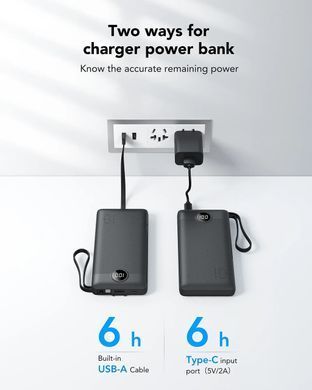 Універсальна мобільна батарея Veger C10 10000mAh, Black (1283126526848) [603477]