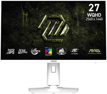 Монітор MSI 27" MAG 274QRFW-X32 2xHDMI, DP, Audio, IPS, 2560x1440, 320Hz, 0.5ms, sRGB 129%, FreeSync, Pivot, HDR400, білий (9S6-3CE49H-028) [113729]
