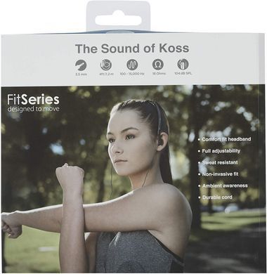 Навушники In-Ear Koss KPH14K Fitness, 3.5 mini-jack, Чорний (189014.101) [17200]