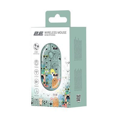 Миша 2E MF300 PETS:DOGS Silent WL BT, зелений (2E-MF300WPETSGN) [104093]