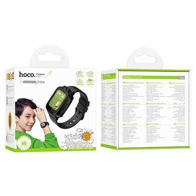 Дитячий смарт-годинник HOCO Y104 4G children phone-watch Black (6942007646352) [803281]