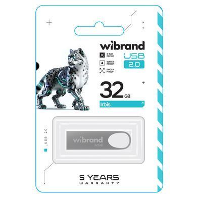 Флеш-накопичувач Wibrand USB 2.0 Irbis 32Gb Silver (WI2.0/IR32U3S) [802979]