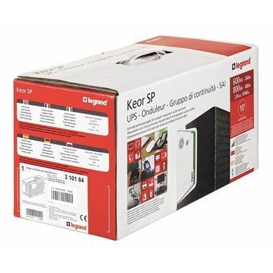 Джерело безперебійного живлення Legrand Keor SP, 600ВА/360Вт, LED, USB, 4хС13 (310180) [102891]