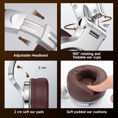 Гарнітура OneOdio Pro 30, 3,5мм/6,35мм, Silver (Pro 30 Silver) [404474]
