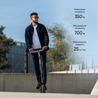Електросамокат OKAI ES30-NEON PRO Black 10", 350(700)W, 14.7Ah, 80km, 25km\h, 25%, NFC, App, 21kg (ES30-B) [800010]