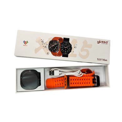 Смарт-годинник W&O X15 Max 38mm. 330 mAh. Amoled+IP67 Orange (WOX15MOr) [802687]