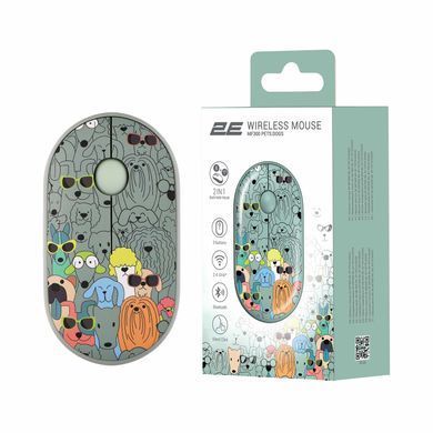 Миша 2E MF300 PETS:DOGS Silent WL BT, зелений (2E-MF300WPETSGN) [104093]