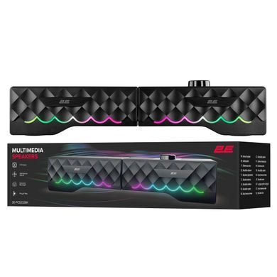 Акустична система 2E PCS232 RGB, Soundbar, 2.0, USB, Black (2E-PCS232BK) [114009]