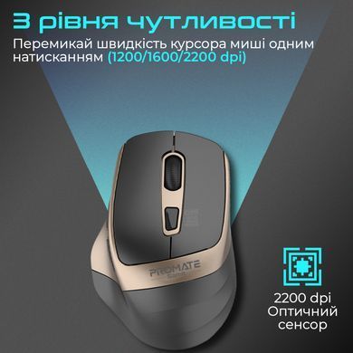 Миша бездротова Promate Samit Gold (samit.gold) [610999]