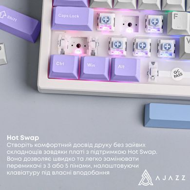 Клавіатура бездротова Ajazz AK980 V2 Gift Switch V2 White (AK980-V2-G-PWB) [618101]