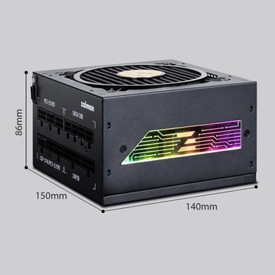 Блок живленняZalman Teramax 2 View (850W) 99%, 80+ Gold, 120мм, 1xMB 24pin(18+10), 2xCPU(4+4 pin), 3xMolex, 12xSATA, 4xPCIe 8pin(6+2), 1xPCIe GEN5 16pin, 1x +5V ARGB cable, Fully Modular (ZM850-TMX2VIEW) [112137]
