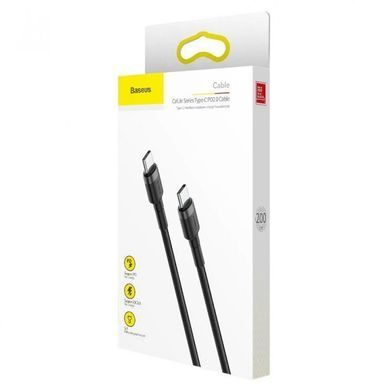 Кабель Baseus Cafule PD2.0 60W flash charging USB cableType-C-Type-C (20V 3A)2M Gray+Black (CATKLF-HG1) [803729]