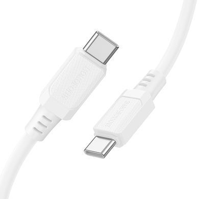 Кабель BOROFONE BX115 Lotto 60W silicone charging data cable C to C White (6941991119699) [805694]