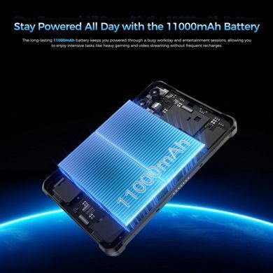 Планшет Oukitel RT3plus 8&rdquo; HD / 4GB/128GB / G81 / 11000mAh / 16+8Мп / IP69K / LTE Black (RT3Plus_Black) [403116]