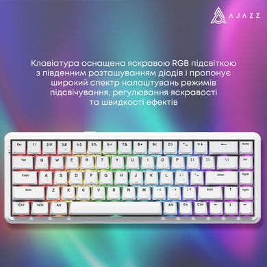 Клавіатура Ajazz AK680 Max Magnetic Switch White (AK680-WM-W-A) [612714]