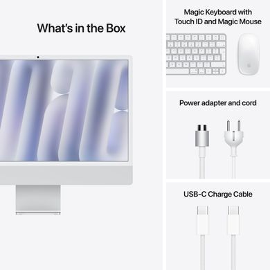 Комп'ютер Apple 24" iMac Retina 4.5K / Apple M4 (10-c/CPU, 10-c/GPU), 16, 256, Silver (MWUU3UA/A) [712592]