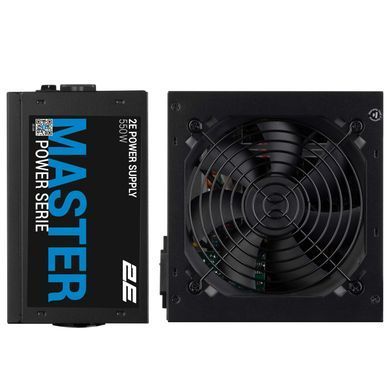 Блок живлення 2E Master Power (550W), >80%, 80+ White, 120мм, 1xMB 24pin(20+4), 1xCPU 8pin(4+4), 3xMolex, 5xSATA, 2xPCIe 8pin(6+2) (2E-MP550-120APFC) [111678]