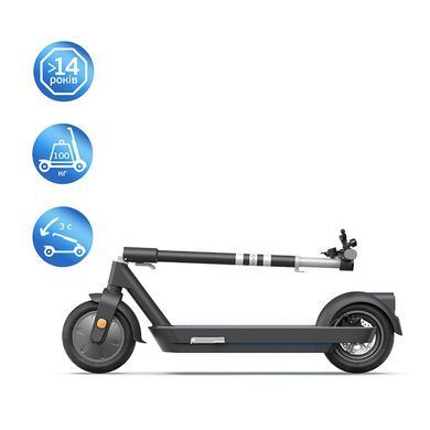 Електросамокат OKAI ES30-NEON PRO Black 10", 350(700)W, 14.7Ah, 80km, 25km\h, 25%, NFC, App, 21kg (ES30-B) [800010]
