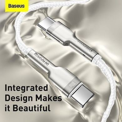 Кабель Baseus Cafule Series Metal Data Cable Type-C to Type-C 100W 1m White (CATJK-C02) [805241]