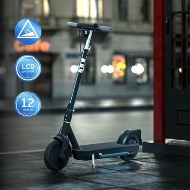 Електросамокат OKAI ES30-NEON PRO Black 10", 350(700)W, 14.7Ah, 80km, 25km\h, 25%, NFC, App, 21kg (ES30-B) [800010]