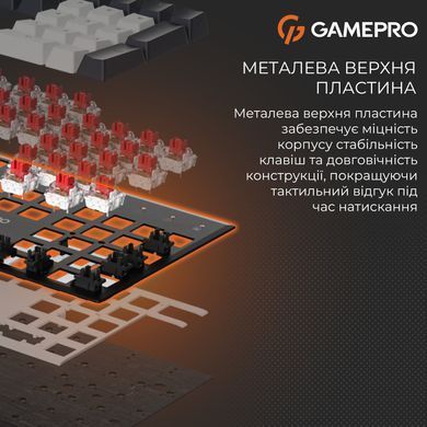 Клавіатура GamePro Genesis Metallic Outemu Red Swithes USB Black (MK144B) [615508]